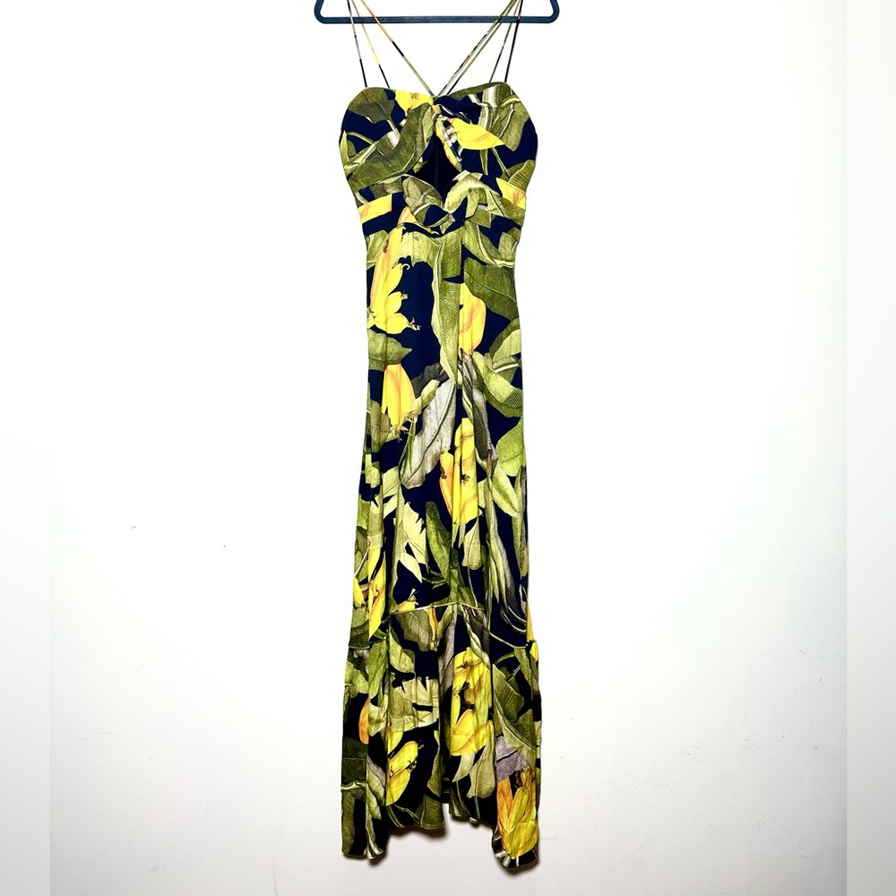 FARM Rio Black Maxi Dress with Yellow Floral Print - Picture 2 of 5